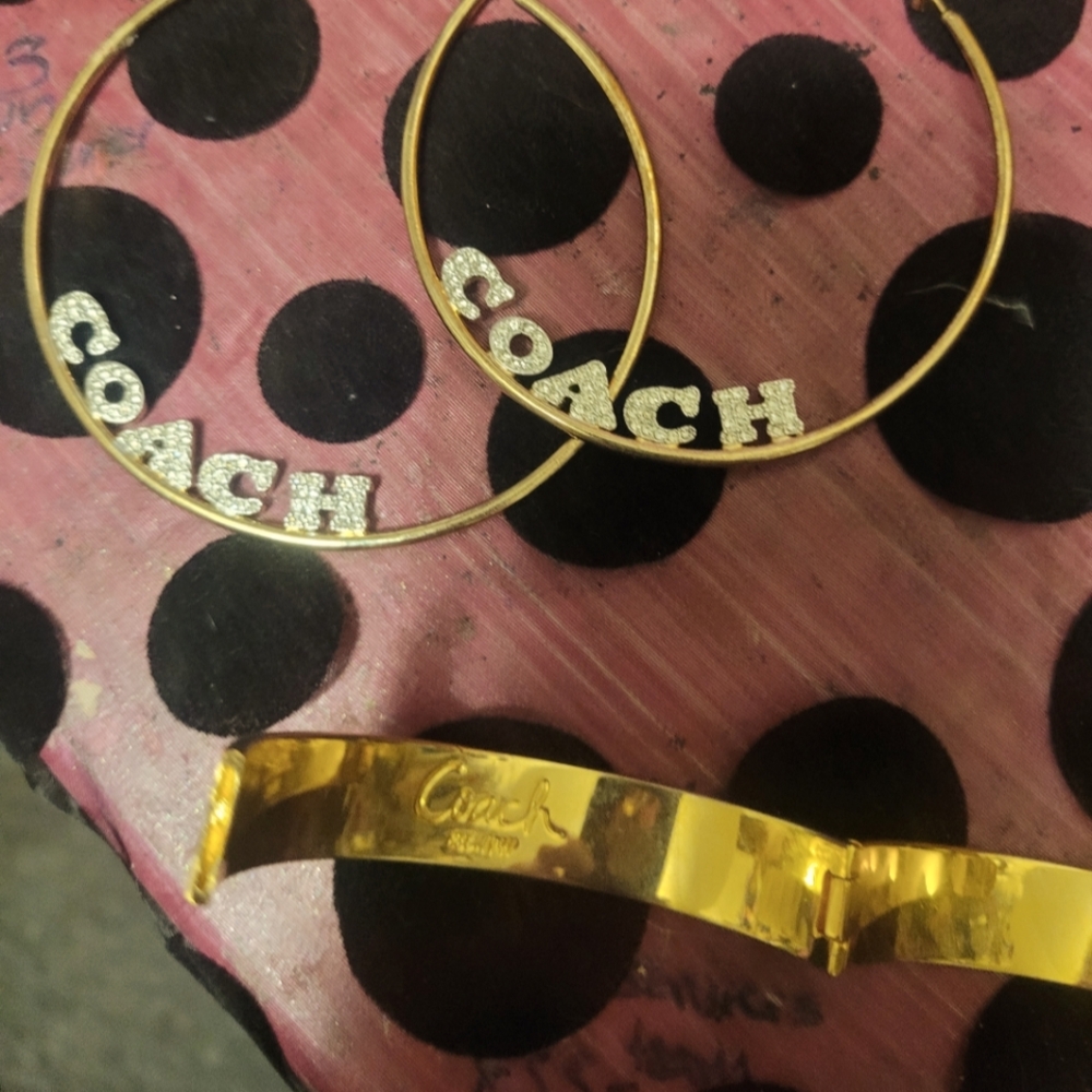 COACH EARRINGS AND BRACELET